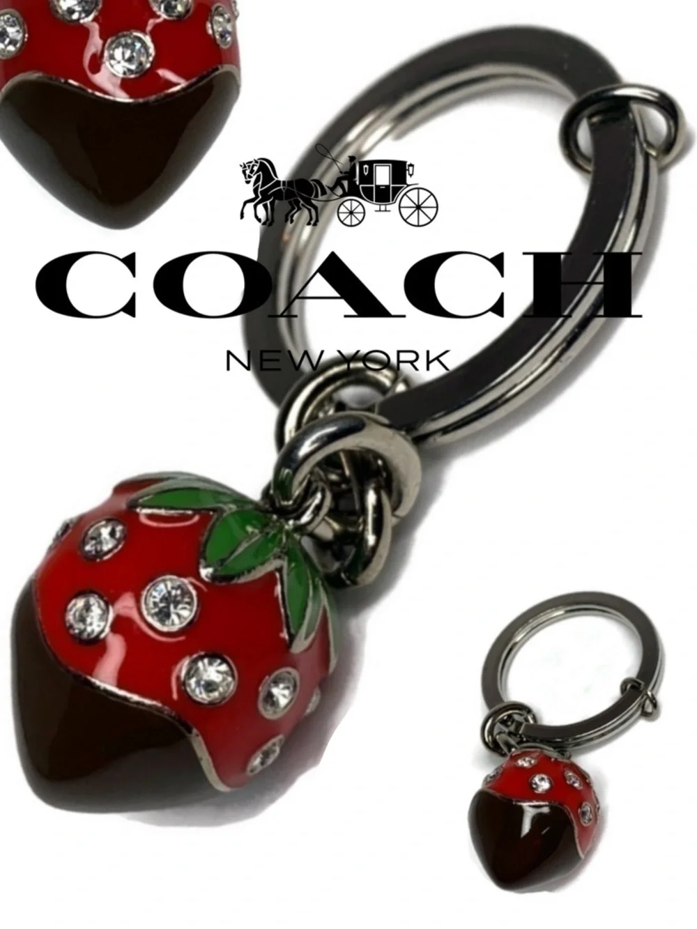 Coach Strawberry 🍓 Keychain Fob Vintage Fruit